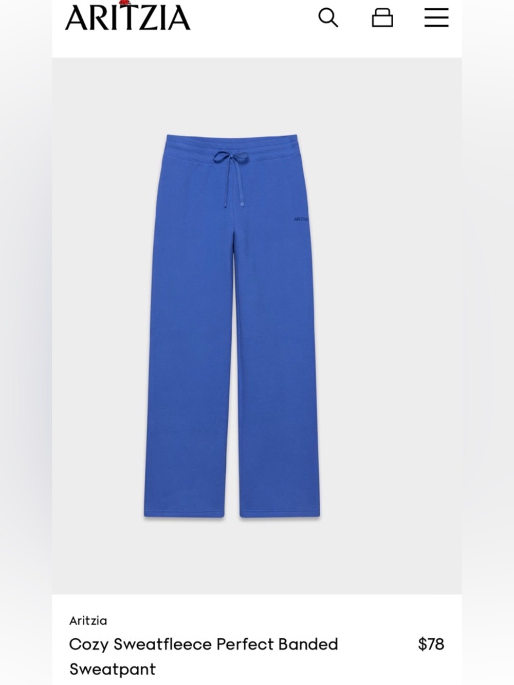 Aritzia jazz blue sweatpants